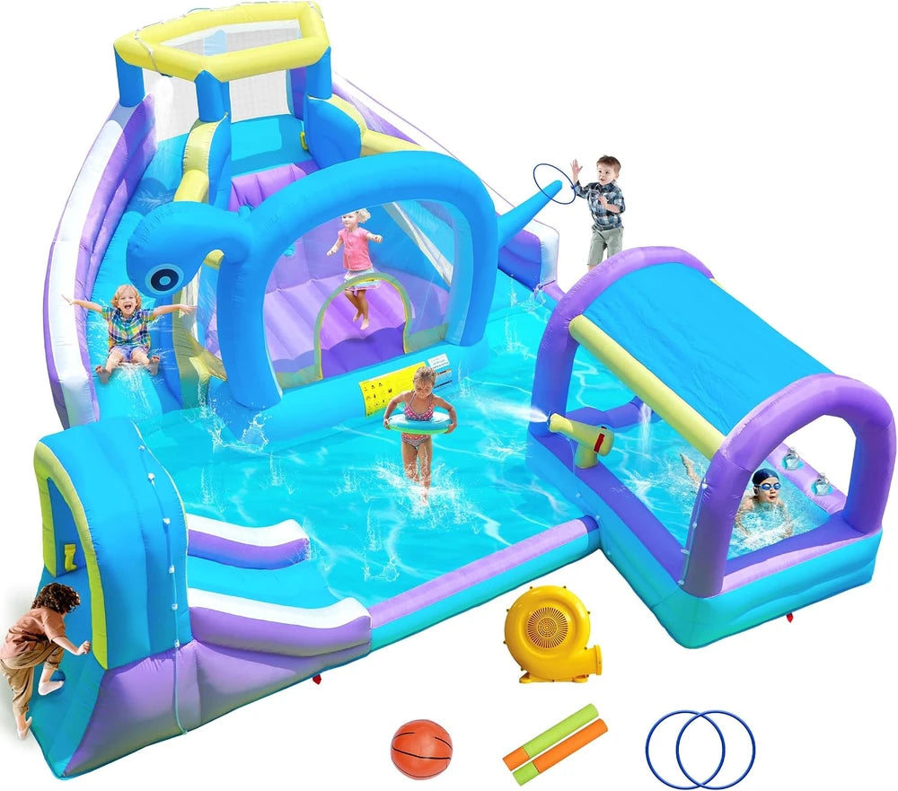 Bounbountime Inflatable Dinosaur Water Park