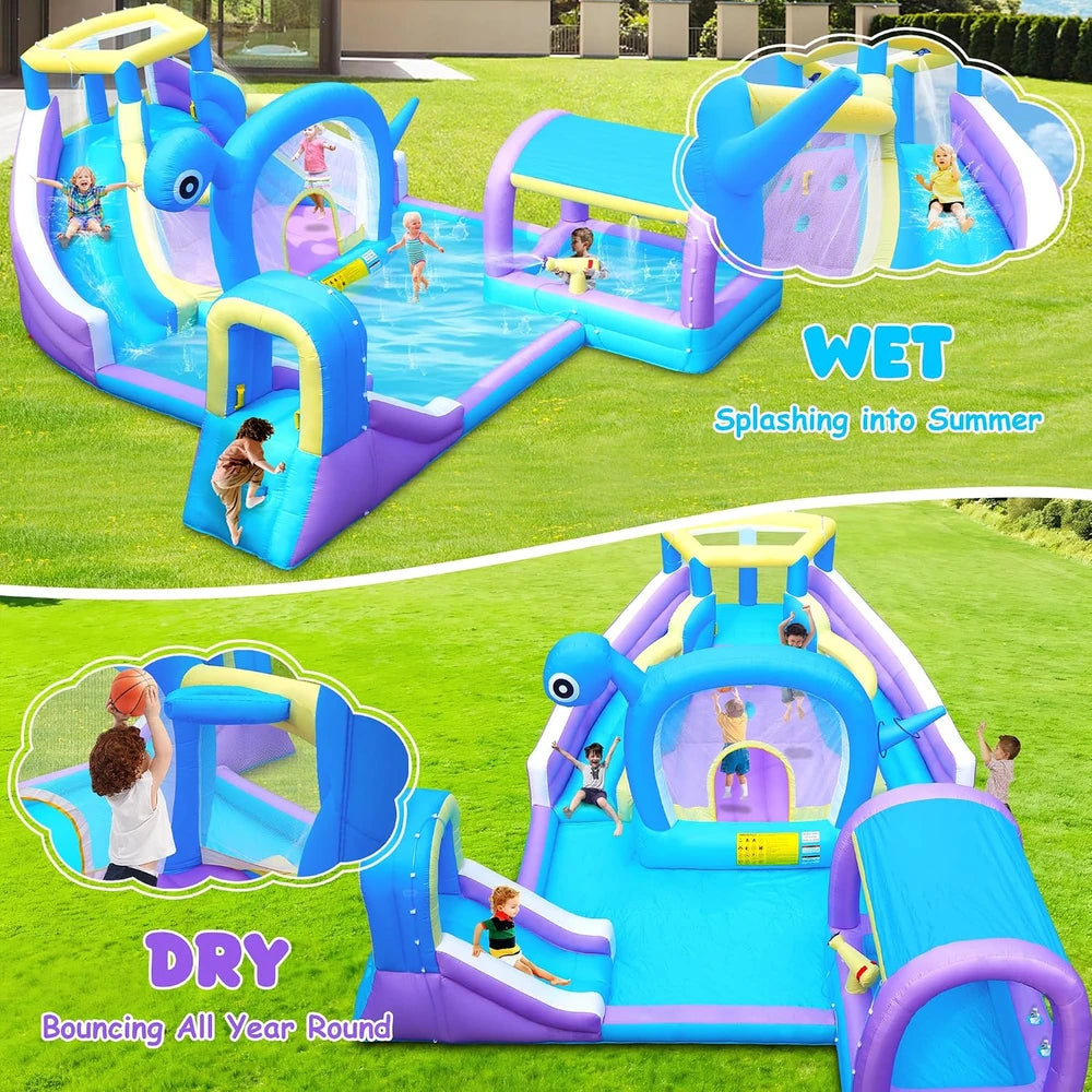Bounbountime Inflatable Dinosaur Water Park