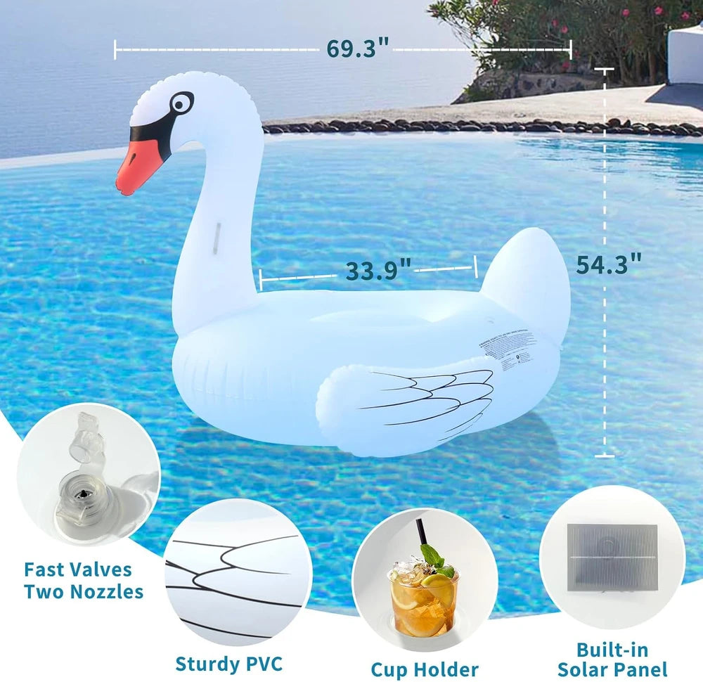 Solar Powered Swan Pool Float