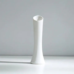 Minimalist White Ceramic Vase with Hemp Rope - Stylish Tabletop Decor