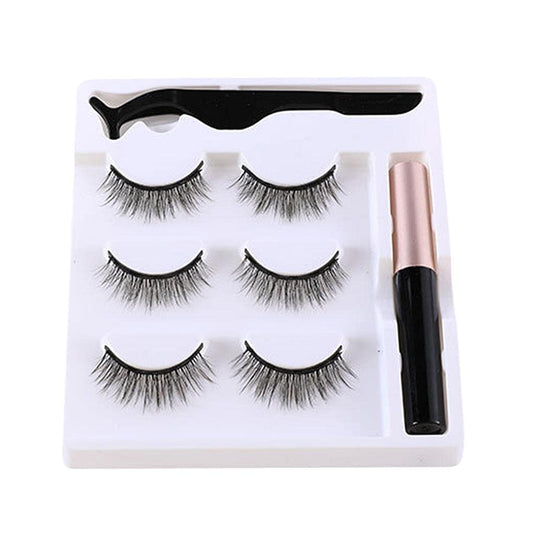 3D Magnetic Eyelashes with Magnet Eyeliner - Natural Look & Easy Application