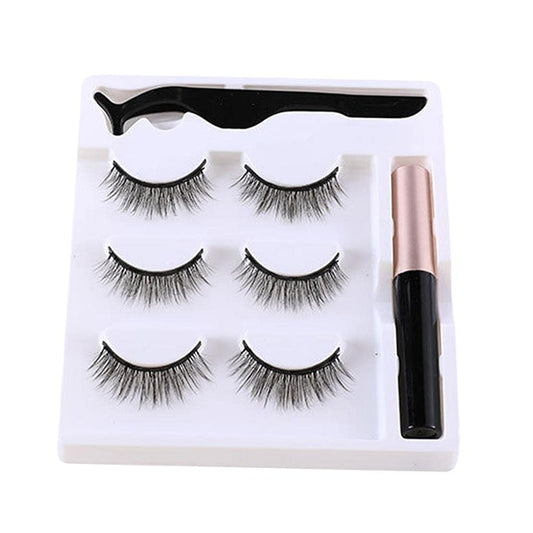 3D Magnetic Eyelashes with Magnet Eyeliner - Natural Look & Easy Application