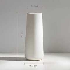 Minimalist White Ceramic Vase with Hemp Rope - Stylish Tabletop Decor