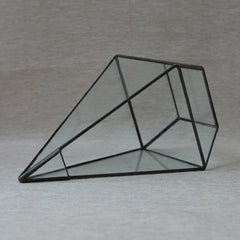 Pyramid Glass Terrarium - Modern Decorative Vase