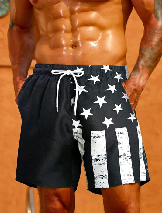 Flag Men's Swim Trunks - Quick Dry Kayak Enthusiast Gear