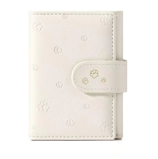 Small Paw Print Wallet - Cute Trifold Design