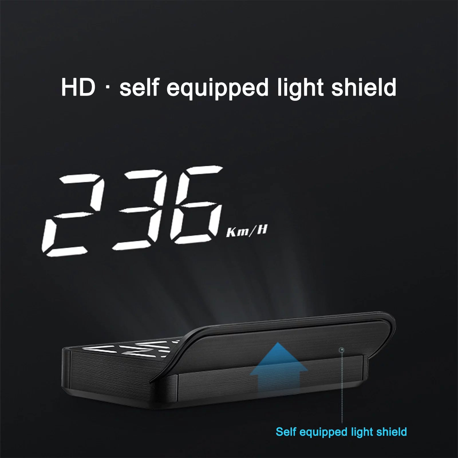 up Display, Car Universal GPS HUD, Speedometer, Black, for All Vehicles