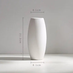 Minimalist White Ceramic Vase with Hemp Rope - Stylish Tabletop Decor