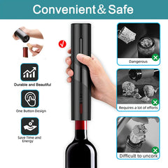 One-click Electric Wine Opener - Corkscrew with Foil Cutter