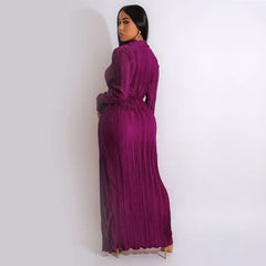 Elainone Pleated Maxi Dress - Elegant Evening Wear