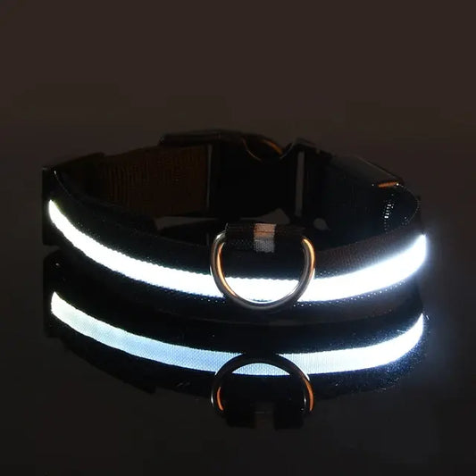 Flashing Glow Dog Collar - LED Safety for Night Walks