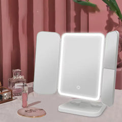 Smart Tri LED Makeup Mirror - Illuminated Tri-Fold Vanity Mirror