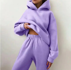 Winter Hoodie Sweat Sets - Women's Comfortable Tracksuit