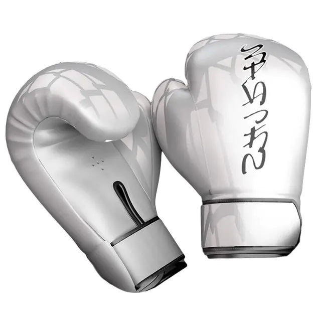 Silver Boxing Gloves - PU Leather for Training & Sparring