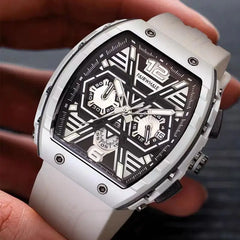 Multi-Hand Chronograph Rubber Strap Watch