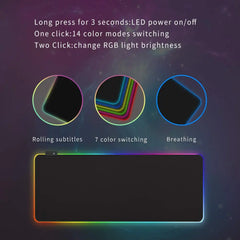 Gamer LED Mouse Pad - Waterproof & RGB Backlit