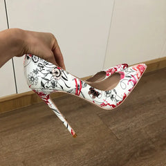 Veowalk Flowers Stiletto Pumps - Elegant Party & Bridal Heels