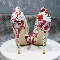 Veowalk Flowers Stiletto Pumps - Elegant Party & Bridal Heels