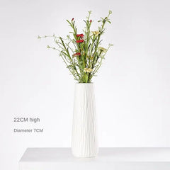 Minimalist White Ceramic Vase with Hemp Rope - Stylish Tabletop Decor