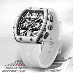 Multi-Hand Chronograph Rubber Strap Watch