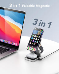 AGPTEK 3-in-1 Wireless Charging Station - Compact & Efficient