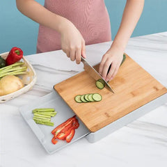 Cutting Board with Containers - Bamboo & Wood Boards