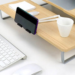 Classic Monitor Stand with Phone Holder - Sleek & Sturdy