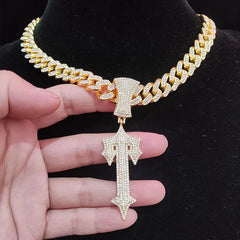 Hip Hop Style Necklace - Trendy Chain Necklace with Locket Pendant