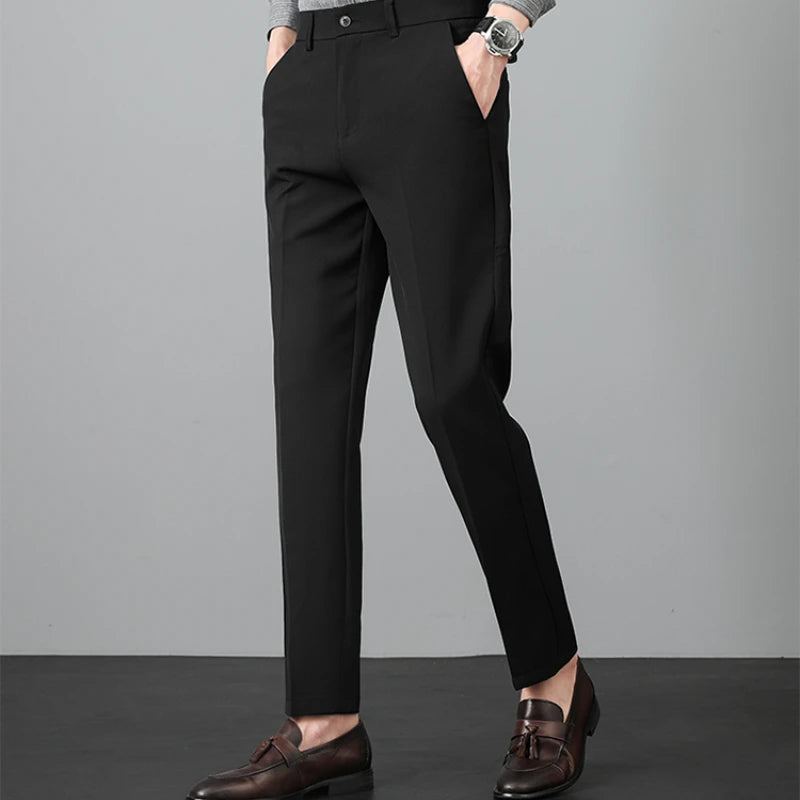 Men's Casual Pants Korean Style - Slim Fit Ankle-Length