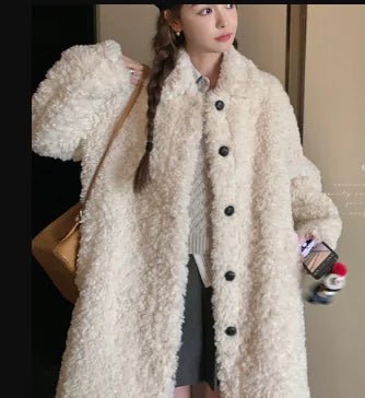 Soft Fluffy Fur Coat - Elegant Thermal Long Sleeve Winter Wear