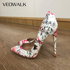 Veowalk Flowers Stiletto Pumps - Elegant Party & Bridal Heels