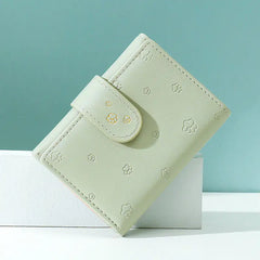 Small Paw Print Wallet - Cute Trifold Design