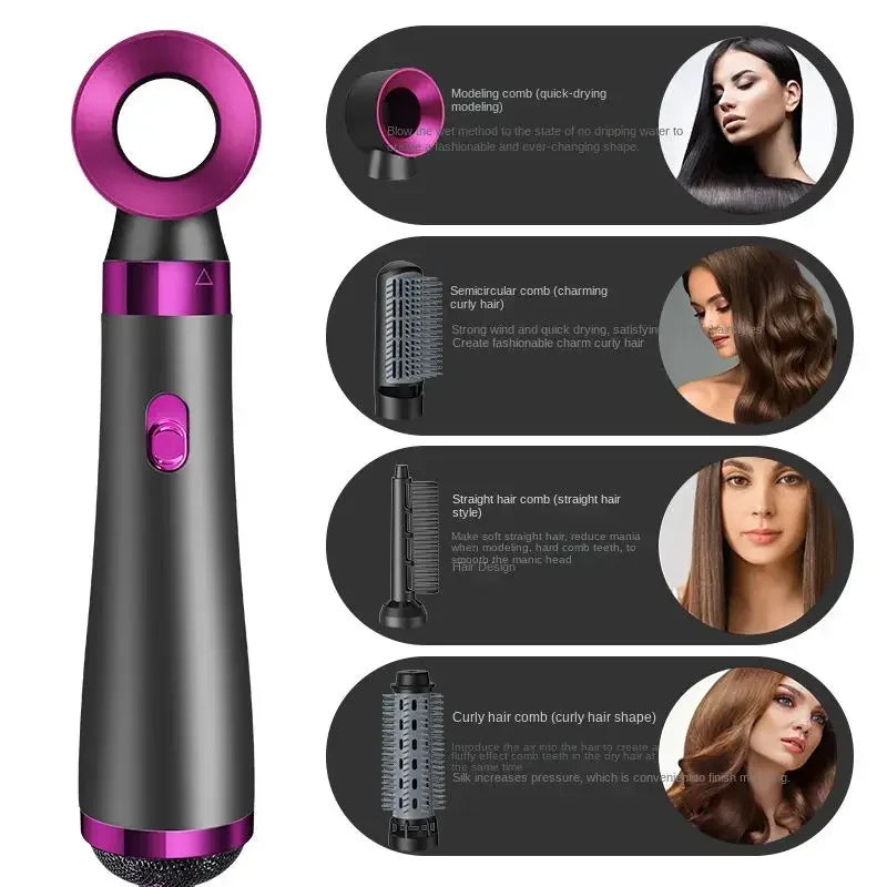 Versatile 5 In 1 Hair Dryer Brush Set - Perfect Blow Dry Brush