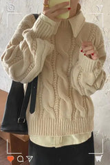 Women's Knitted Pullover Sweaters - Fashionable Mock Neck Tops