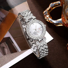 Women's Luxury Watch Set - Elegant Diamond Quartz & Jewelry Combo