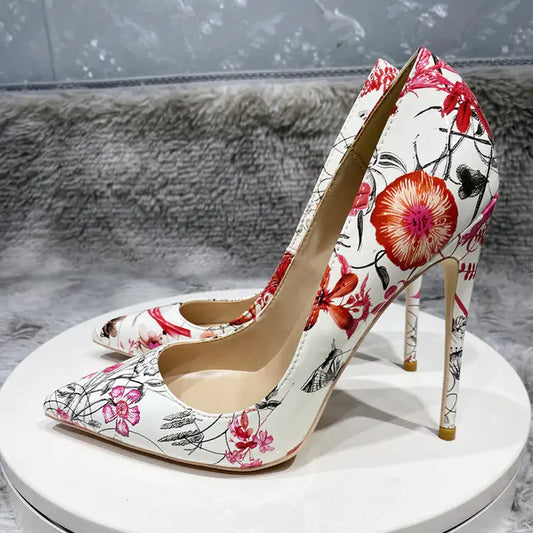 Veowalk Flowers Stiletto Pumps - Elegant Party & Bridal Heels